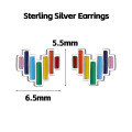 wholesale 925 Sterling Silver Irregular Colorful Stud Earrings For Women-0-5