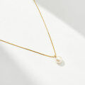wholesale S925 silver Nalan oval pearl necklace women's daily Korean style minimalist luxury neck jewelry D6965-0-3