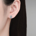Sterling Silver Moissanite Gourd Earrings, Wholesale for Women-0-2