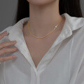 wholesale S925 silver polished cross necklace, simple and individual collarbone chain, elegant and fashionable women's neckchain D9150-0-2