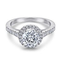 wholesale S925 Sterling Silver Cross-Border Hit Full Pave Ring, Fashion Women's Ring with 12ct Zircon, European and American Style Export Silver Jewelry-Platinum US size 6#