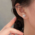 wholesale Sterling Silver Durable S999 Four-Leaf Clover Stud Earrings for Women, Minimalist Light Luxury Fashion Versatile Earrings Korean Style-0-1