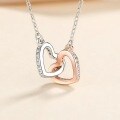 Metal Double Heart Necklace for Women,-0-0