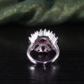 wholesale S925 Sterling Silver Exaggerated Luxury Ring with Topaz Gemstone and Natural Garnet Flower Design-0-1