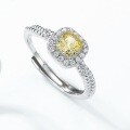 wholesale S925 Sterling Silver Euro American New Fashion Personalized Ice-Cut Yellow High-Carbon Diamond Ring for Women Cross-Border Exclusive-0-2