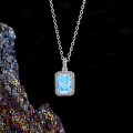 Metal Alloy Super Sparkling Square Zirconia Women's Necklace 2025 New Pendant Choker-0-1