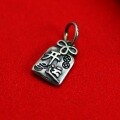 wholesale Metal antique Chinese style zodiac year blessing pendant DIY red cord bracelet phone strap keychain accessory-0-2