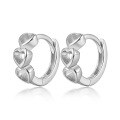 wholesale S925 Sterling Silver Plated with Gold Heart-shaped Hoop Earrings, Fashionable, Sweet, and Cute Unique Design Earrings-0-4