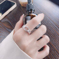 wholesale S925 Silver Yunchao Xuan Fashion OL Euro-American Cross-Border Personalized Ins Minimalist Style Creative Niche Design Open Ring-0-3