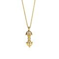 wholesale 18K Gold Plated with Diamond Accents and Gold Sand Finish, Shuibei Same Style Vajra Pendant Necklace, Color Retention New Chinese Design-0-4