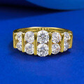 wholesale S925 Silver Gold-Plated European and American Style Fashion Double Row Zircon Ring Jewelry-0-5