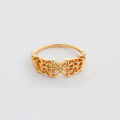 wholesale S925 Sterling Silver Gold-Plated Winter New Japanese Luxury Butterfly Lace Edge Wide Band Ring Wholesale-0-2
