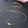 wholesale S925 Silver Korean Style New Fashion Minimalist Women's Clavicle Chain with Zircon Inlaid Cute Dolphin Pendant Necklace-0-3