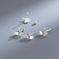 wholesale 999 Silver Dainty and Sweet Ins Style Small and Exquisite Silver Ginkgo Leaf Earrings M06359-0-3