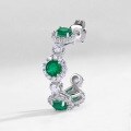 wholesale S925 sterling silver gold-plated light luxury French elegant cultivated emerald hoop earrings for women, high-end sense accessory-0-4