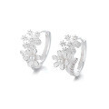 wholesale S925 Sterling Silver Forest-style Drip Glue Daisy Accented with Pearl Ear Clasps, Elegant and Light Luxury Style, Small and Exquisite Earrings-0-4