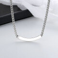 wholesale S925 Sterling Silver Minimalist Plain Curb Chain Retro Unisex Versatile Hip Hop Necklace-0-3