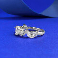 wholesale Semi-diamond row ring, marquise ring for women, minimalist and thin stackable ring, trendy fashion piece-0-1