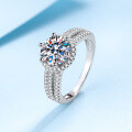 wholesale 925 Sterling Silver Women's Jewelry Factory Direct Supply Supports Any Appraisal 2-Carat Moissanite Ring Six-Prong Engagement Ring-0-0