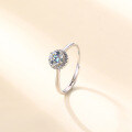 wholesale Sterling Silver Cross-Border Best-Selling D Color Moissanite Ring for Women, Minimalist Design, Light Luxury Gift for Girlfriend Fashion Jewelry-0-0