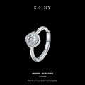 Sterling Silver Moissanite Six-Prong Light Luxury Adjustable Ring for Wholesale Social Media Live Streaming-0-4