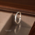 wholesale S999 Sterling Silver Minimalist Frosted Textured Twist Pattern Adjustable Niche Couple Rings-0-6