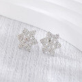 wholesale S925 Sterling Silver Snowflake Stud Earrings for Women, Minimalist and Unique Design, Elegant and Stylish, Hypoallergenic for Fresh Piercings, Sweet and Delicate Jewelry for Drop Shipping-0-3