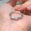 wholesale S925 Sterling Silver New Jewelry Style Bamboo Blessing Handmade Woven Bamboo Joint Ring with High-End Versatile Design-0-1