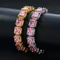 wholesale S925 Silver Moissanite Hip-Hop Square Ice Cube Chain Bracelet for Men-0-1