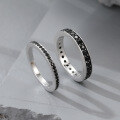 wholesale S925 Sterling Silver Plated Zircon Black Nano Ring Circle Ins Style Niche Hand Jewelry Wholesale-0-0