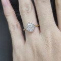 wholesale 9/10/14/18k Gold, Rose Gold, Yellow Gold Versatile Ice-Cut High Carbon Diamond Engagement Ring 2 Carat Solitaire Ring-0-2