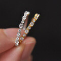 wholesale Metal: 925 Sterling Silver New Style Micro-Paved Zircon Slim Stackable Row Diamond Ring Pinky Ring for Women, Fashionable and Chic-0-0
