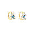 wholesale S925 silver blue opal teardrop zirconia ear hoops with French style and premium elegance-0-4