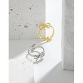 wholesale S925 Sterling Silver Korean Version Ins Small and Minimalist Design Versatile Bow Adjustable Ring for Women-0-1