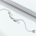 wholesale S925 silver cross-border e-commerce drop shipping pure silver bracelet, moonstone bracelet for women, fashionable and niche design-0-1