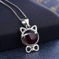 wholesale S925 sterling silver with synthetic crystal minimalist fashion women's pendant necklace wholesale-0-3