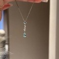 wholesale S925 Sterling Silver Meteor Shower Aquamarine Diamond Drop Pendant Necklace, Small Batch Design, Luxury High-End Feel Women's Collarbone Chain-0-5