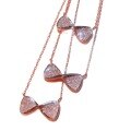wholesale S925 sterling silver all-over butterfly bow necklace, healing and girly heart pendant, delicate and versatile lightweight luxury collarbone chain-0-4