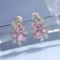 wholesale S925 Silver Oval 6*8 Stud Earrings Ice Flower Cut Extra Sparkly Small Earrings for Drop Shipping-0-2
