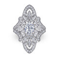 wholesale 925 Sterling Silver Women's Ring Niche Cross-Border E-commerce Europe & America Exaggerated Personality Flower Shape 15ct Zircon Ring Ins-0-0