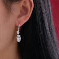 wholesale 925 Sterling Silver 3ct Egg Shape Round Pointed Bottom 8*12 LongIns Women's Earrings Fashion Versatile-0-2