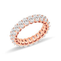 wholesale S925 Sterling Silver Gold-Plated Cubic Zirconia Ring with Flash Effect, European and American Style, Ins Style Engagement and Wedding Ring, Colorfast-Zircon Ring (Rose Gold)  US Size 6