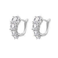 925 Silver Moissanite Classic Stud Earrings, Light Luxury Minimalist Fashion Versatile-White gold moissanite earrings (a pair)