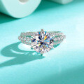 wholesale S925 Sterling Silver Cross-Border Live Sales Hot-Selling 5-Carat Moissanite Luxury Ring, Wholesale Manufacturer for European and American Markets-0-1