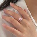 wholesale Metal material Korean version cherry blossom ring women small ins light luxury versatile flower ring new high-end sense-0-2