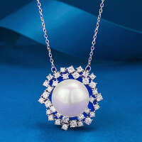 wholesale Sterling Silver New 25 Full-Zirconia Pearl Necklace Pendant Women's Classic Minimalist Fashion Full-Diamond Necklace-N299 Pearl Necklace 925 Silver