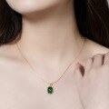 wholesale 925 Silver Gold-Plated Geometric Malachite Pendant Choker Necklace for Women, Korean and Japanese Light Luxury Style, Wholesale from Manufacturers-0-2