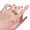 wholesale S925 Gold-Plated French Openwork Geometric Lace Full-Diamond Ring, Mu Jing Jewelry BuBu Jia Live Streaming Edition for Distribution-0-4