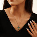 wholesale 925 Sterling Silver Vintage Turquoise Cross Pendant Necklace for Men and Women, Direct from Manufacturer-0-2