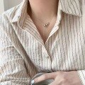 wholesale S925 Sterling Silver Bead Tassel Plain Silver Necklace, Fashion Minimalist Versatile Personality Collarbone Chain Gift for Best Friend-0-1
